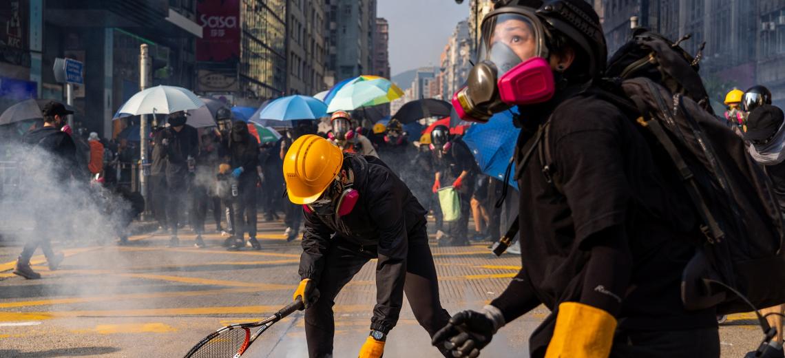 Protesters in Hong Kong