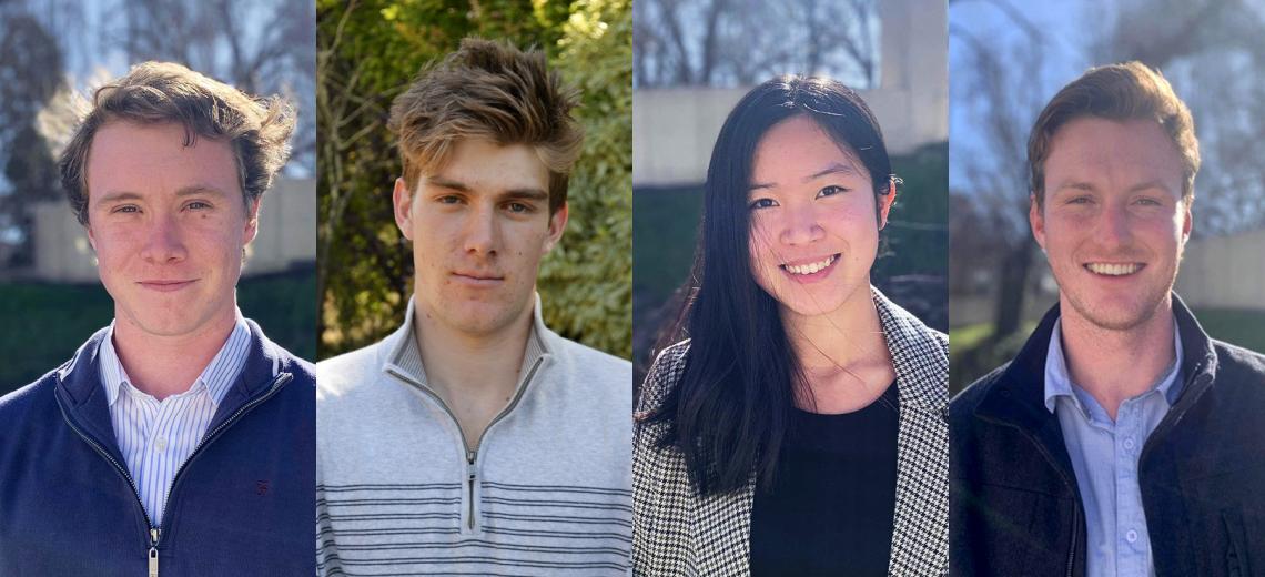 Headshot left to right of Charles Gill, Jeremy Nicholson, Sarah Soo and Ryan McCoy