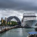 Sydney Harbour Bridge with cruise ship in the foreground