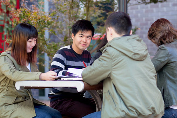 Students studying together